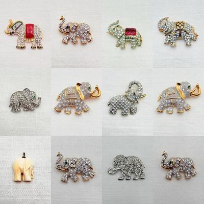 Passel of Pachyderms - Vintage & Not - Sparkly Costume Jewelry!