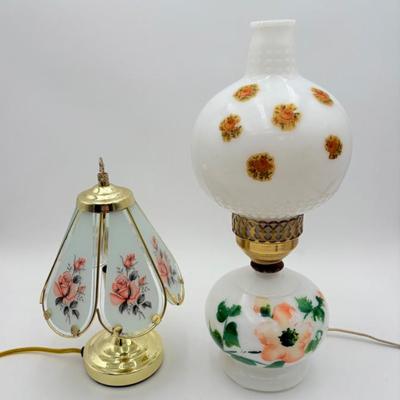 Vintage Floral Lamp Pair - Working, but Great for DIY Project! BONUS!