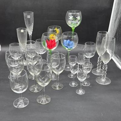 Assorted Wine and Cordial Glasses