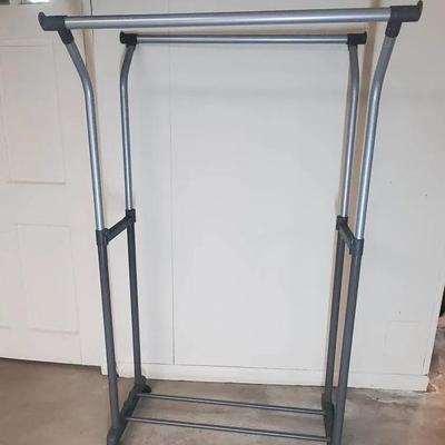 Double Rod Clothes Rack with Wheels 