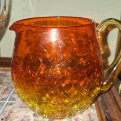 Sale Photo Thumbnail #5: Vintage crackle glass