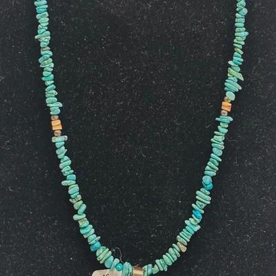 UPDATED Hand-Stamped Sterling Silver, Turquoise and Vintage Indian Head Coin Pendant Necklace