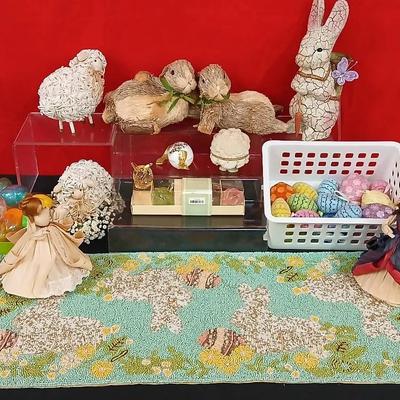 Easter Decor with Beaded Table Runner