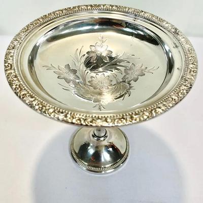 Vintage Sterling Compote Pedestal Dish By Frank Whiting W/ Re-enforced Base
