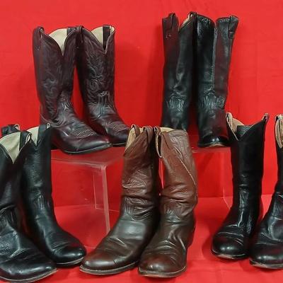 5 Pairs of Leather Boots Sizes 10.5 - 13EE