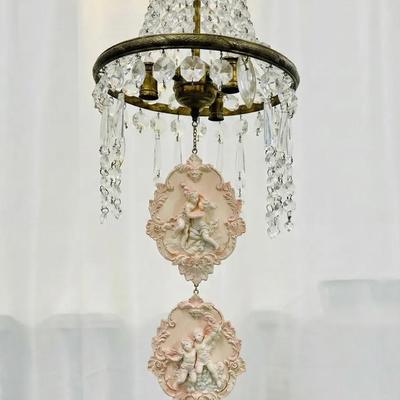 UPDATED Cherub Plaques & Sticky Chandelier (Needs Repair)