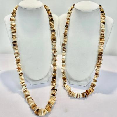 (2) Alaskan Walrus Tusk Strand Necklaces (27-31”)