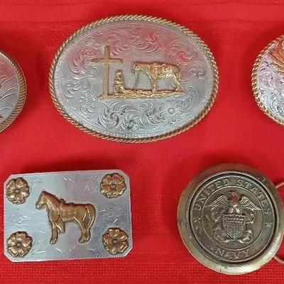 5 Belt Buckles - Some Vintage