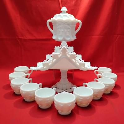 Vintage Westmoreland Milk Glass Lot | Cherry & Grape Patterns | 13 Pieces