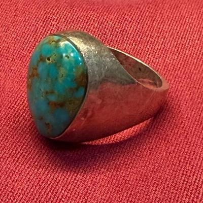 Native American Made Turquoise Ring, Size 11.5