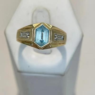 10K Yellow Gold Topaz Ring Men’s Size 11 (5.21g)