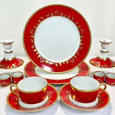 Set of 12 Christian Dior “Joyeux Noël” Fine China Holiday Pieces