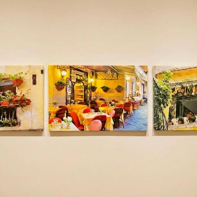Italian Street Cafe & Scenery Canvas Prints! 