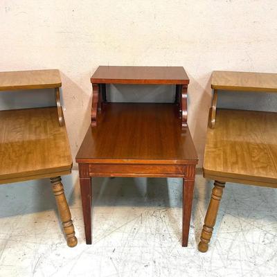  3 Mid-Century Style Lamp Tables (One Vintage Mersman 7640)