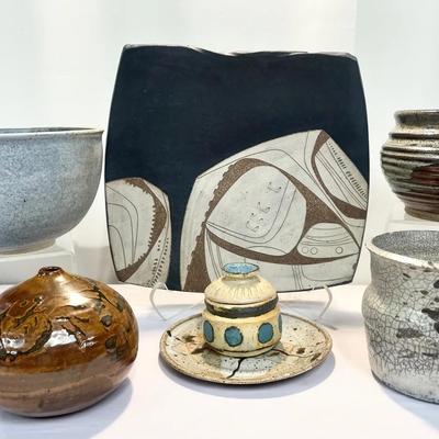 7-pc Ceramic Collection W/ Slab, Raku-Fired, Wood-Fired And More