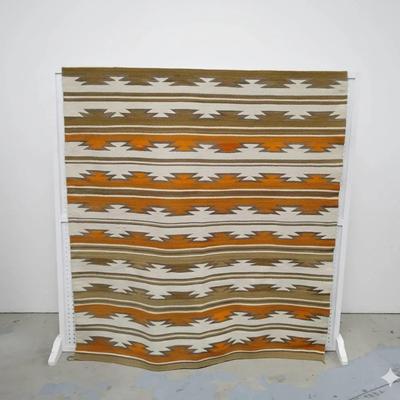 Vintage Southwestern Style Woven Textile Rug - Earth Tones & Terracotta