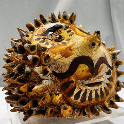 Mid-Century Studio Ceramic "Sun Face" Vessel by Hal Fromhold