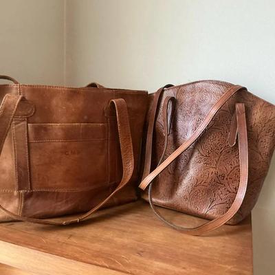 2 Brown Leather Purses