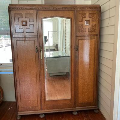 1920s Art Nouveau Wardrobe Or Armoire