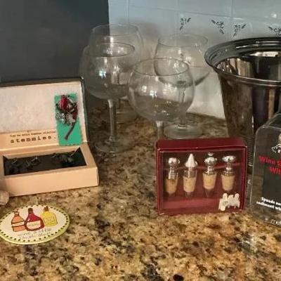 Pottery Barn Wine Bucket And Accessories 