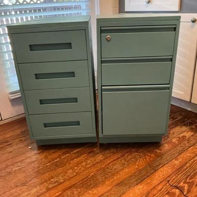 Pair Of Metal Filing Cabinets