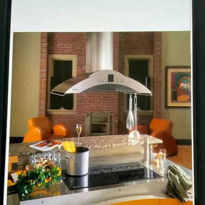 36” European GE Monogram Style Island Vent Hood