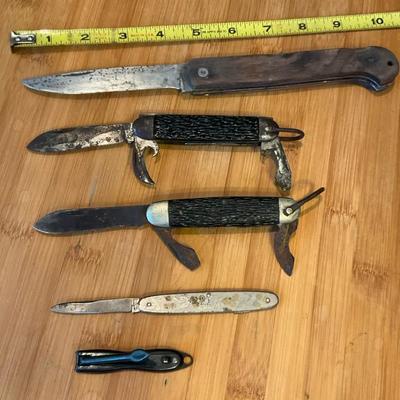 Vintage Pocket Knives And Antique 1922 H.C. Cook Co. Gem Jr Nail Clipper with File 