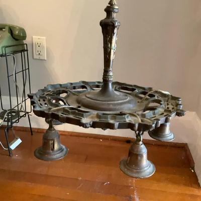 Antique Cast Iron Spelter Chandelier