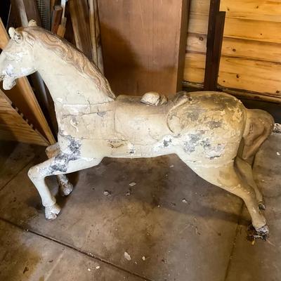 Antique Wooden Carousel Horse Antique 