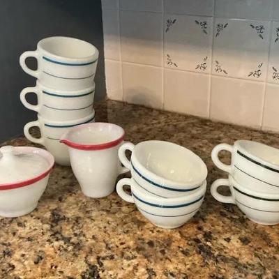 Pyrex And Corning Milk glass Coffee And Tea Cups