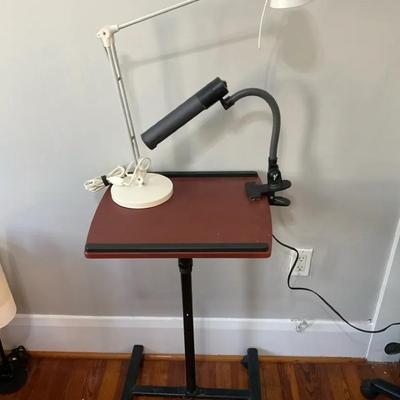 Computer Desk & 2 Adjustable Desk Lamps 