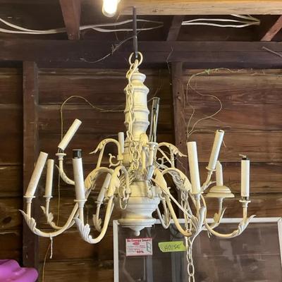 Electric Cream Colored 12 Swinging Arm Chandelier