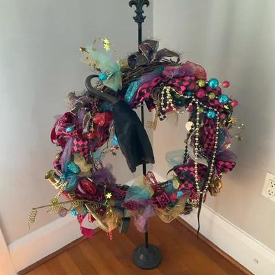 Gasparilla Themed Wreath And Cast Iron Wreath Stand