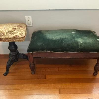Antique Piano Chair  & Bench