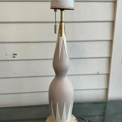 MCM Gerald Thurston For Lightolier Ceramic And Brass Lamp