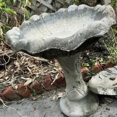 Concrete Bird Bath Or Succulent Planter