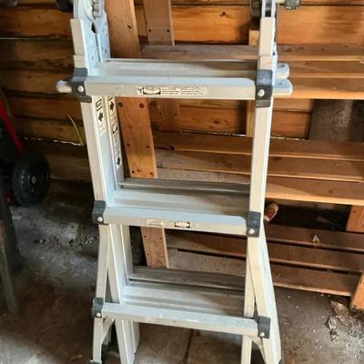 Collapsible Step And Extension Aluminum Ladder