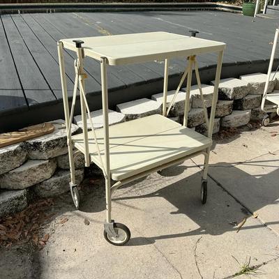 80’s Metal Folding Serving Cart #1