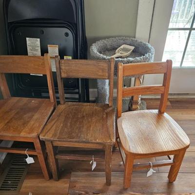 Sale Photo Thumbnail #26: Oak Kids Chairs (4 of them) and folding chairs