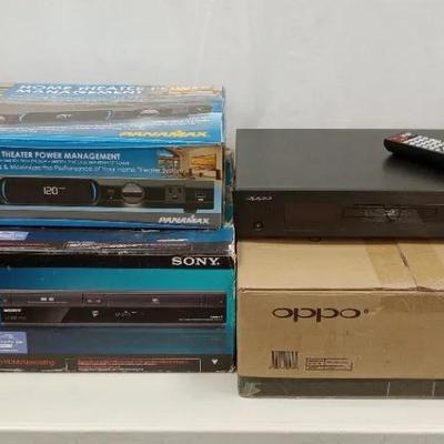 Sony DVD/VCR and Oppo Blu-ray with Panamax Home Theater Power Management