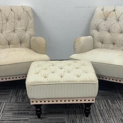 Pier 1 Imports Upholstered Armchairs and Ottoman