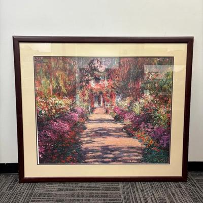 Framed Monet Print “A Pathway In Monets Garden, Germany, 1902”