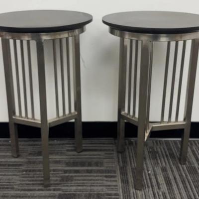 Twin 3-Legged Round Tables (2)