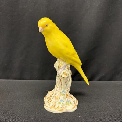 Royal Worchester Bone China- Yellow Bullfinch On A Stump With Gold Accents #2665 #1