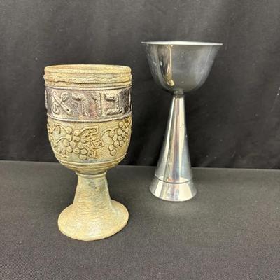 Nambe Kiddish Cups + Ceramic