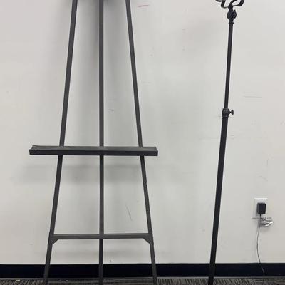 Wooden Easel and LED Floor Spot