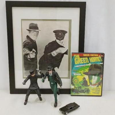 The Green Hornet Framed Promo Still, Feature Cut Serial DVD, Posable Figures and Model Car