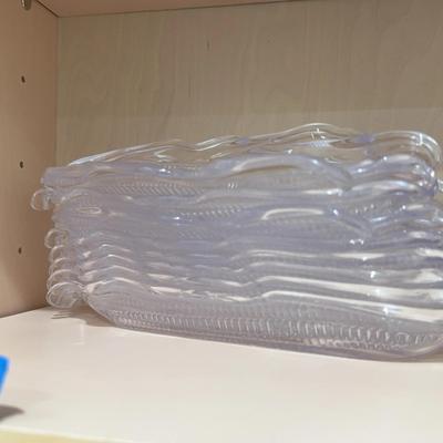 Set of eight plastic corn on the cob holders