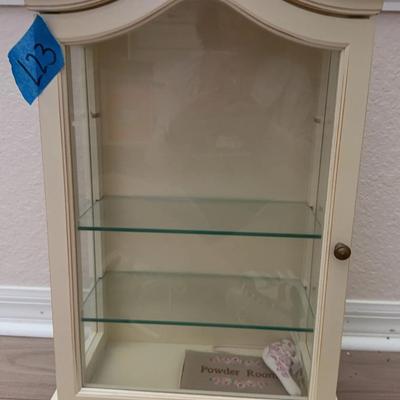 Wood And Glass Storage Cabinet 14 X 7 X 25