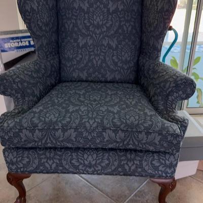 Blue Wing Back Chair